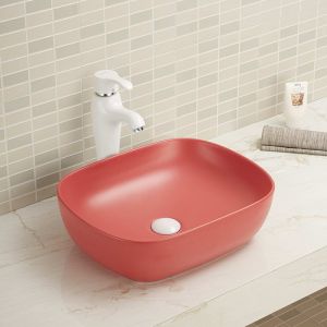 Buy cheap 500mm 600mm Rectangular Countertop Basin With Overflow from wholesalers