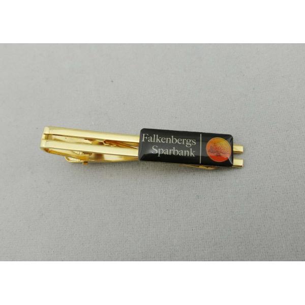 Quality 1 Inch Pewter Offset Printing Personalized Tie Bar , Black Custom Vintage Tie Clip for sale