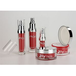 Buy cheap PMMA  Transparent  / Red Shell Empty Makeup Containers 50ml 150ml from wholesalers