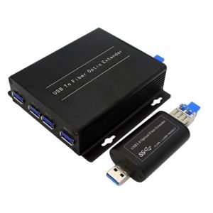 Buy cheap Camera USB3.0 Fiber optical extender,4 ports USB3.0 to fiber converter with 5Gb Brandwidth up to 250M SM/MM fiber cables from wholesalers