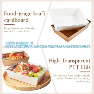 Clear Lids, 8 X 5 Inch Large Disposable Bakery Boxes, Food Containers For Cake