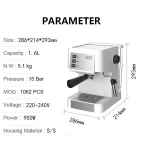 Buy cheap 1.6L Stainless Steel Portable Espresso Machine Ground Coffee from wholesalers