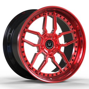19x10 ET25/19x12ET20/5x114.3/60.1 2 Piece Forged Wheels Custom Red Disc For