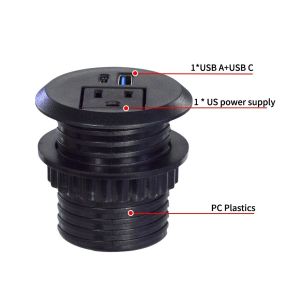 Buy cheap 50mm Round Electrical Plugs & us Sockets Standard Outlets with USB Charging Type-C Port from wholesalers