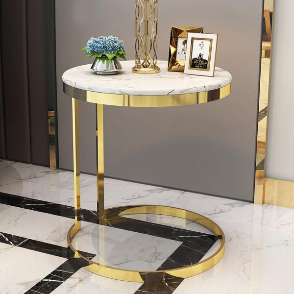 Buy cheap Stainless Steel Round Sofa Side Table Telephone Table Smooth Surface from wholesalers