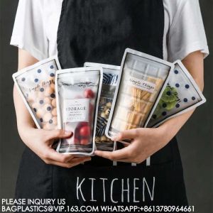 Bio Reusable Sealed Stand-Up Bag Window Zipper Bag Candy Snack Nut Food