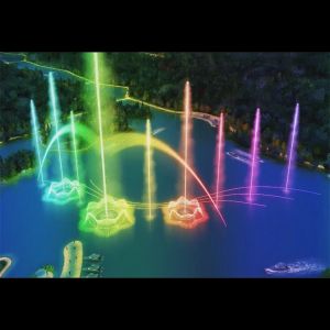 dancing water fountain synchronized with rhythm