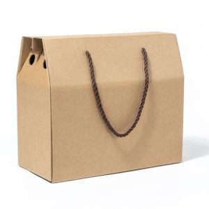 Buy cheap Portable Corrugated Bulk Craft Paper Bags Merchandise Food Fruit Packaging Box from wholesalers