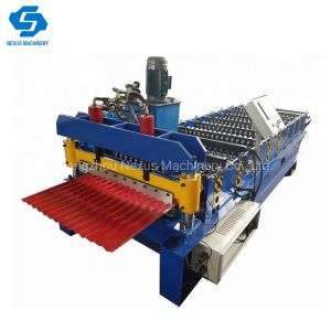 5.5kw Corrugated Steel Roofing Panel Roll Forming Machine with Cr12 Cutting