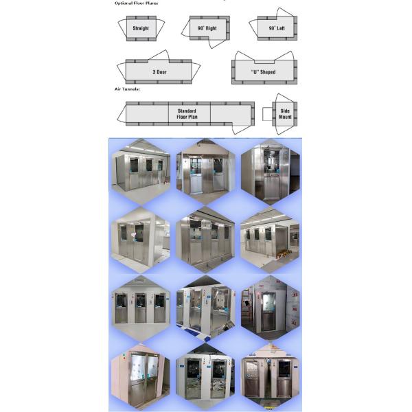 Intelligent Air Shower Room 3000W Cargo Air Shower Customized For Lab