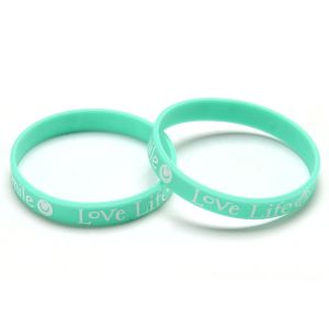 Buy cheap Artificial Printed Embossed Silicone Bracelets Dual 2 Layer Color Coated from wholesalers