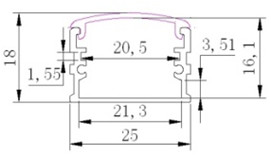 Square Surface Mounted Aluminium LED Profile U Shaped Channel Anodized