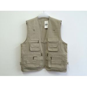 Buy cheap Mens classic vest in 100% polyester washed fabric, washed beige, S-3XL from wholesalers
