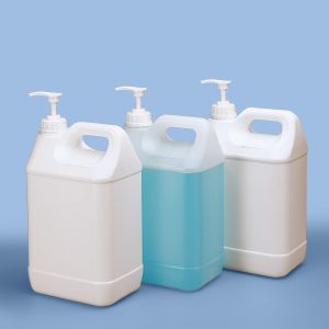 Buy cheap Liquid Detergent Container One Liter 5L Plastic Jerry Can F-Style Jugs With Pump Dispensar For Hand Wash Disinfection from wholesalers