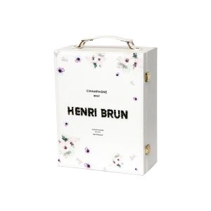 Buy cheap Flocking Lining PU Leather Wine Gift Packaging Boxes , 3 Bottle Wine Box With Double Clasps from wholesalers