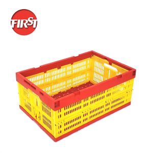 Buy cheap 600x400x255mm Fold Collapsible Plastic Storage Crate Stacking Logistics Packaging from wholesalers