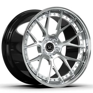 Buy cheap BMW M6 2016 Year Forged 2-PC Rims Custom Polished Face Black Barrel 21x9.5 And 21x11 from wholesalers