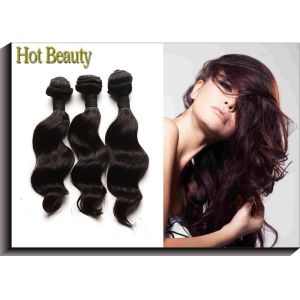 Buy cheap Malaysian Virgin Human Hair Extensions Body Wave Natural Black , Soft Bundles from wholesalers