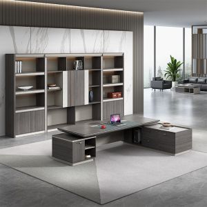 Buy cheap Customized Colors Modern Simple Style L Shape MDF Boss CEO Office Desk with Cabinet from wholesalers