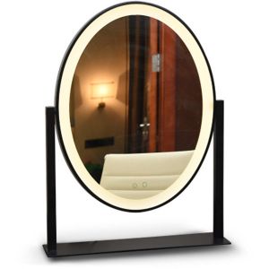 Oval Shape Adjustable Cosmetic LED Desktop Mirror With Lights