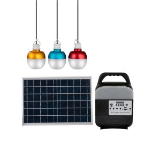 Portable IP65 Lawn Solar Home Lighting System Pure White LED Bulbs