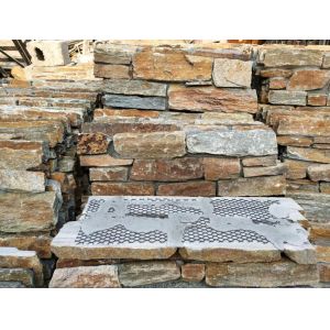 Rusted Color Mesh Backed Stone Quartzite Type Non - Antacid For Wall Stone