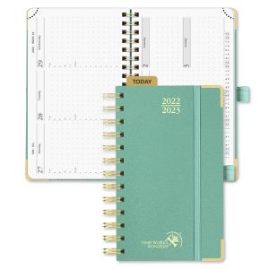 China Mint Green 2023 Hardcover Weekly Planner With Robust Medal Binding on sale
