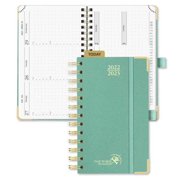 Quality Mint Green 2023 Hardcover Weekly Planner With Robust Medal Binding for sale