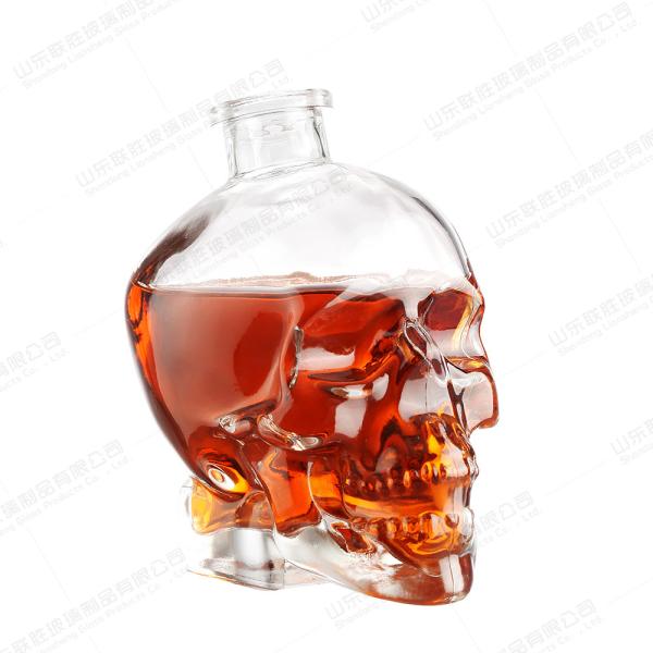 Collar Material Glass 750ML Crystal Head Wine Vodka Decanter for OEM/ODM