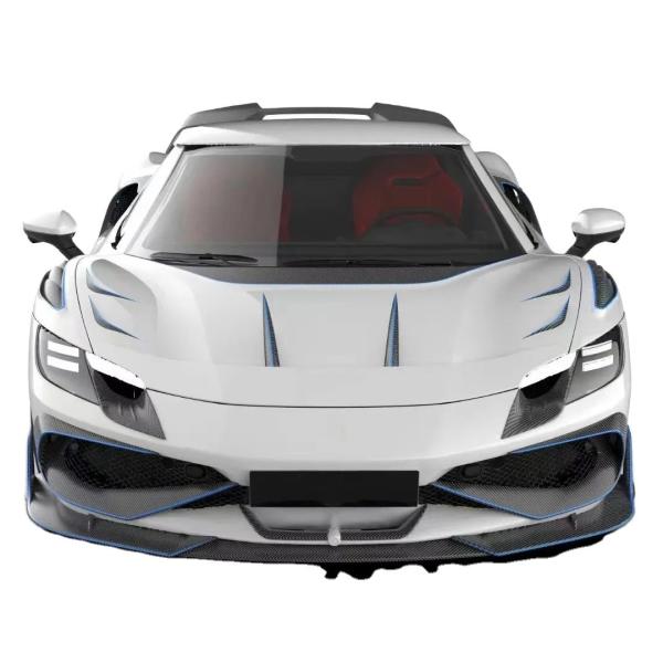 Quality 296GTB Ferrari Kit Car Body 2021 Dry Carbon Fiber Front Lip Car Front Bumper Diffuser for sale