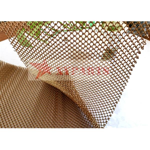 Buy cheap Installtion System Gold Aluminum Mesh Curtain from wholesalers