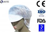 Buy cheap Peak Disposable Medical Caps Stitched Band Repels Fluids With Hair Net from wholesalers