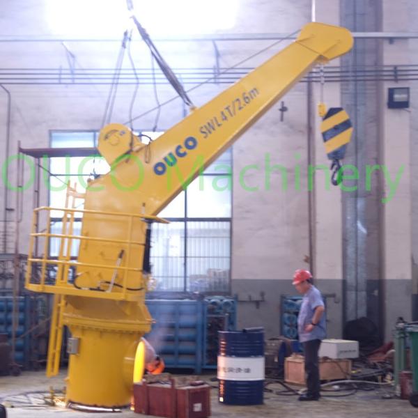 Quality Fixed Boom 4T Pedestal 2.6M Jib Ship Deck Cranes for sale
