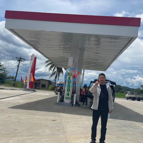 Modular Steel Structure Gas Station , Recyclable Steel Shed Shelter