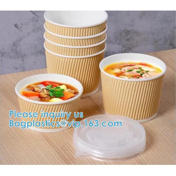 Quality Salad Cup, Soup Cup, Salad Bowl, Soup Bowl, Large Capacity Disposable Kraft Paper Bowl With Paper Lid Eco Takeaway Food for sale