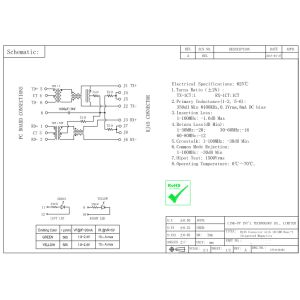 Buy cheap Tyco 5-1605706-1 5-1605706-2 RJ45 Magnetic Jack 1X1 Shielded Magjack from wholesalers