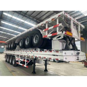 Buy cheap CIMC 100 Ton 4-Axle Flatbed Container Semi-Trailer Steel Flatbed Trailer With DOT Certificate from wholesalers