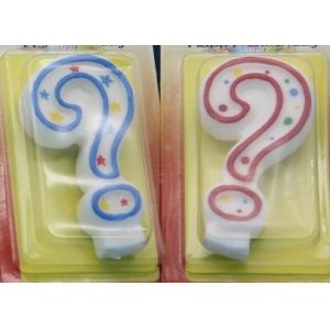 Buy cheap The Candle Shape of Qustion Mark with Blue、Red Edge and Colorful inside Painting with Stars and Dots from wholesalers