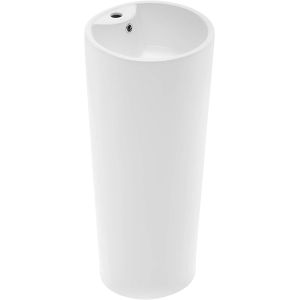 Buy cheap Glossy White Ceramic Pedestal Bathroom Sinks With Chrome Finish Overflow from wholesalers