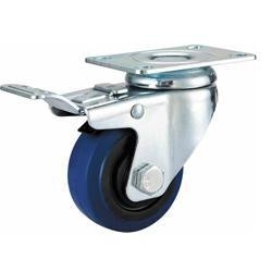 Quality 04-Medium duty caster swivel blue elastic rubber casters for sale