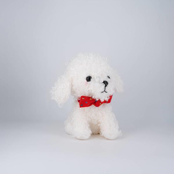 Realistic White Toy Poodle Stuffed Animal Handcrafted Lifelike Standing Dog Plush