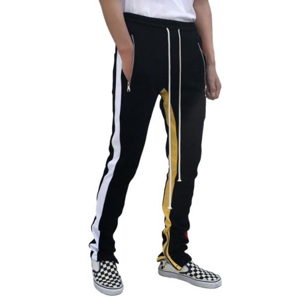 Mens Gym Jogger Sweatpants / Side Stripe Track Pants With Pockets