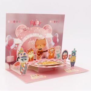 Happy Birthday Personalised Printed Cards 105x145mm White Cardboard 3D Pattern