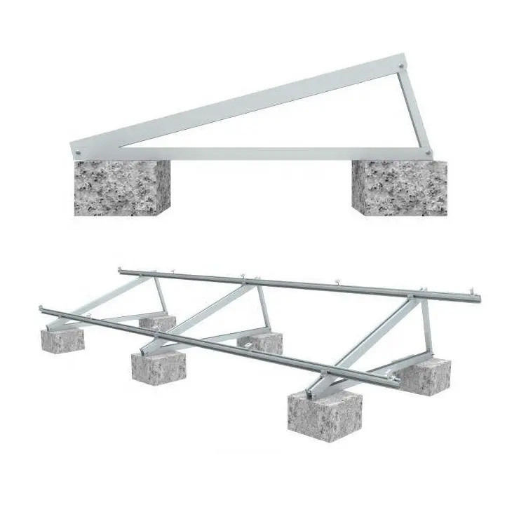 China ISO9001 Uncoated Adjustable Solar Panel Mounting Brackets With Ground Screw on sale