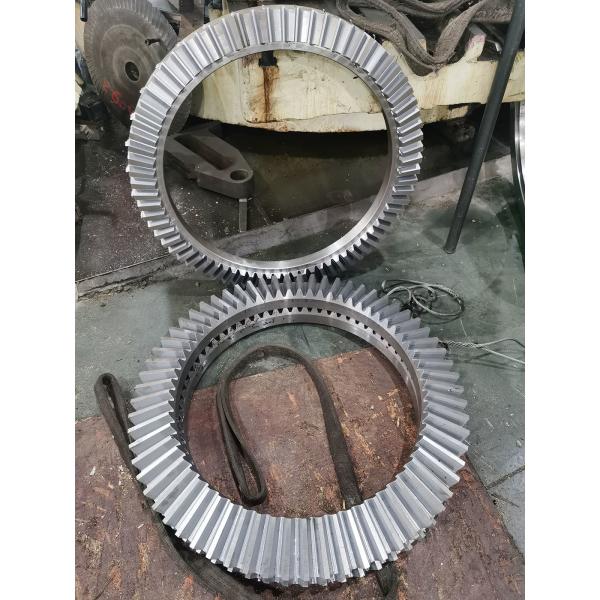 Buy cheap 40CrNiMoA Alloy Steel 60 T Driven Conical Gears Straight Bevel Gear for Mining Equipment Cone Crusher from wholesalers