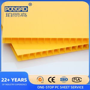 Buy cheap Awning Material UV Four Layers Pc Hollow 7mm Polycarbonate Sheet Polycarbonate Four Wall Hollow Sheet from wholesalers