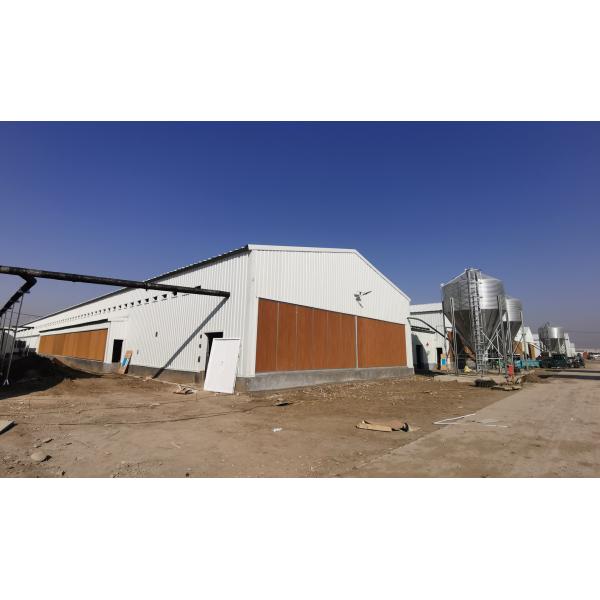 Q235B Galvanized Steel Poultry House / Chicken Coop Steel Frame With Bolts Connection