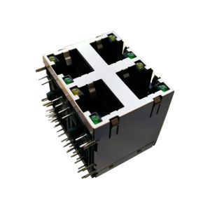 Buy cheap LPJE107XAGNL 2x2 Rj45 With LED , 4x rj45 Ethernet , R/A Shield Connector from wholesalers