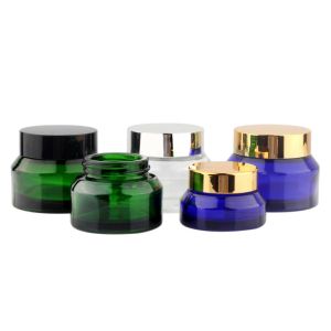 15g 30g 50g Tan Transparent Color Green Amber Frost Glass Container Cosmetic