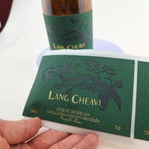 Buy cheap Custom PU Leather Label Wine Bottle Labels Silver Foil Leather Brand Tags For Red Wine from wholesalers